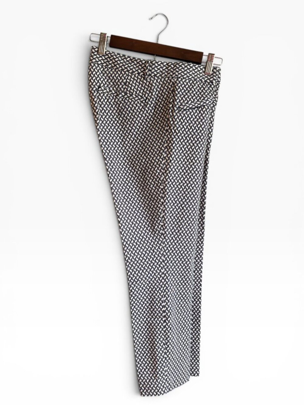 GAP Navy White Geometric Print Ankle Pants Stretch Slim Career Size 12 - Picture 9 of 15